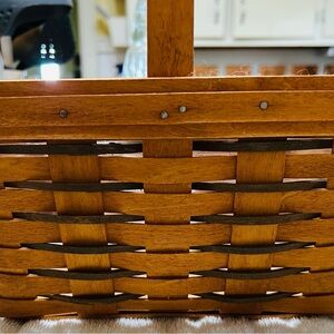 Longaberger Heartland collection basket with green weave.  Mint condition.